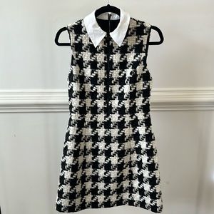 Alice + Olivia sleeveless tweed dress in a size 6